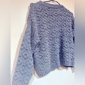 Oversized knit sweater grey size small double knit cozy